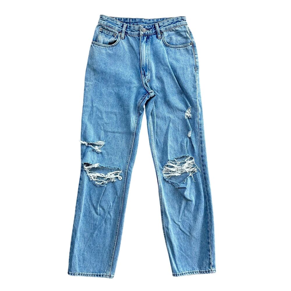 Ksubi 098 Denim Straight Leg Distressed High Rise Jeans Size 27 Cotton‎